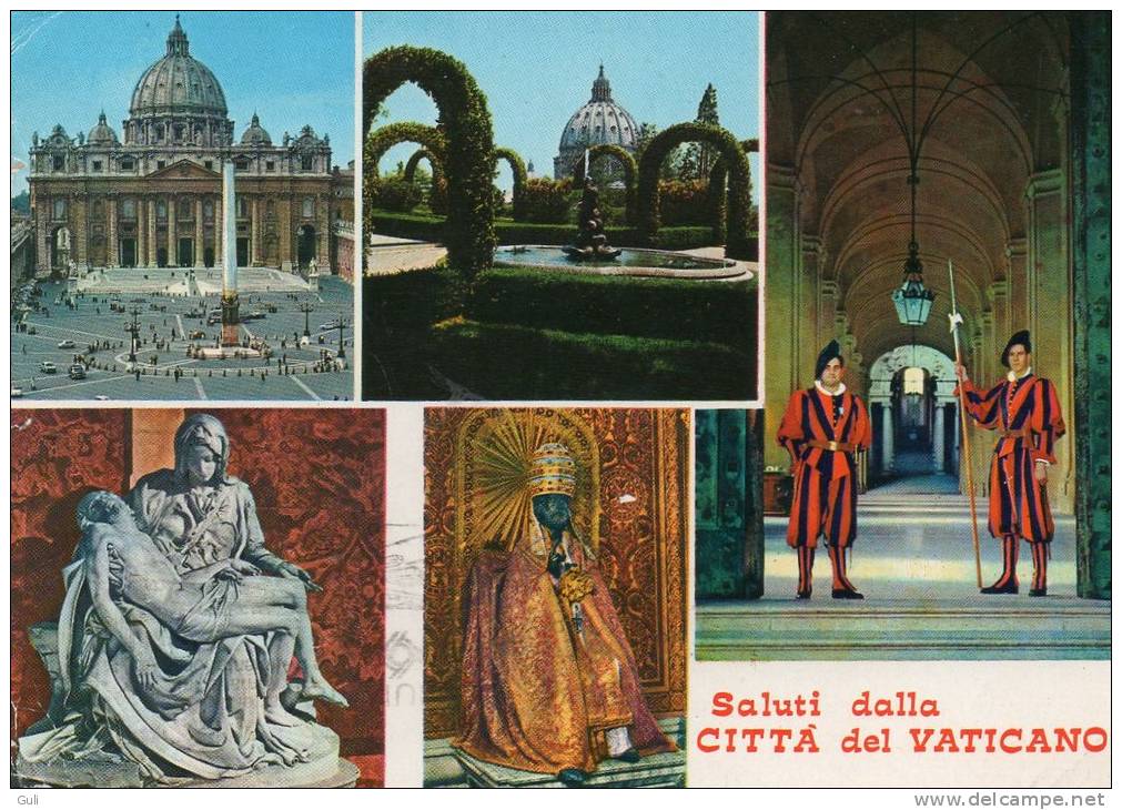 VATICAN-Saluti Dalla Citta Del VATICANO-multi Vues (oblitération Timbre Stamp "Poste Vaticane Stanislaus"+cachet "Citta - Vatican