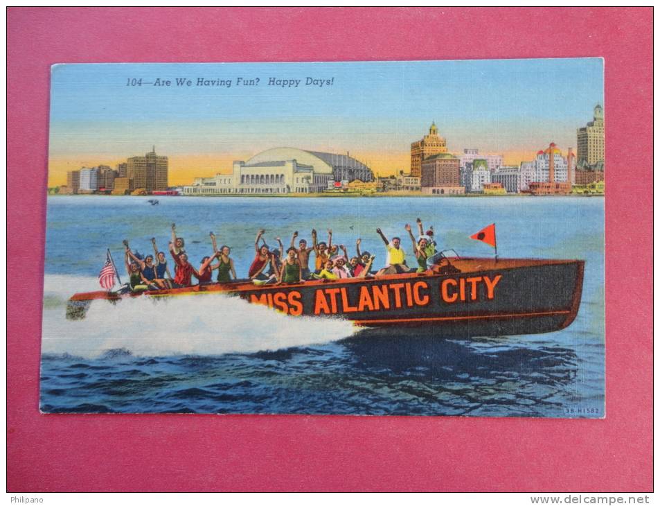 - New Jersey > Atlantic City  Miss Atlantic Boat   1956 Cancel Linen - -ref  778 - Atlantic City