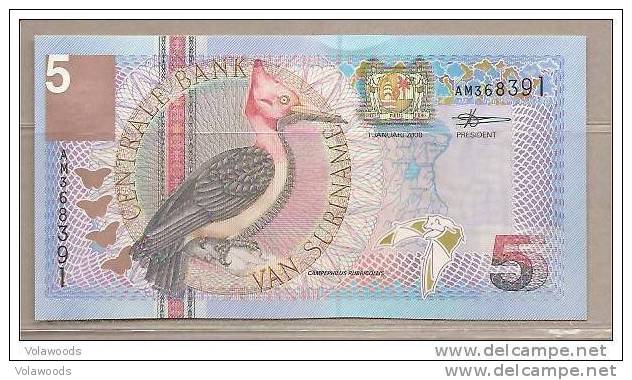 Suriname - Banconota Non Circolata Da 5 Fiorini - 2000 - - Suriname