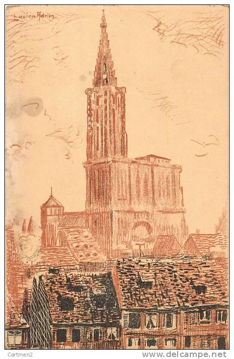 ILLUSTRATEUR ALSACIEN LUCIEN ADRIEN LITHOGRAPHIE ORIGINALE STRASBOURG - Altri & Non Classificati