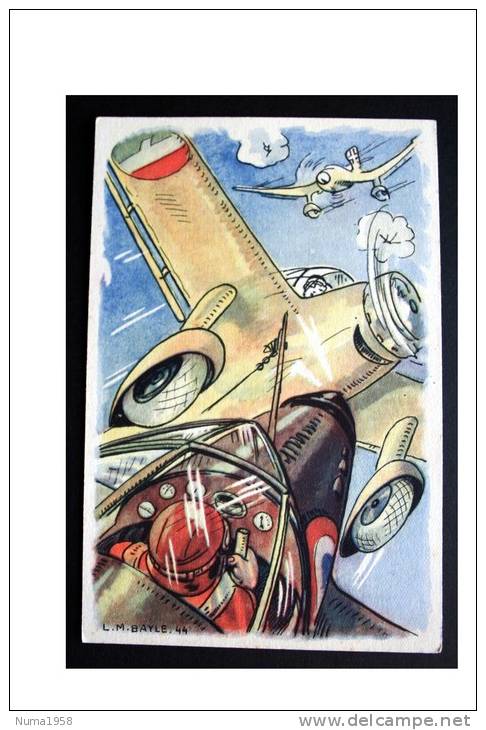 CP ILLUSTRATION L.M BAYLE MILITAIRE MILITARIA  AVIATION AVION MARCEL LE BIHAN - Dubout