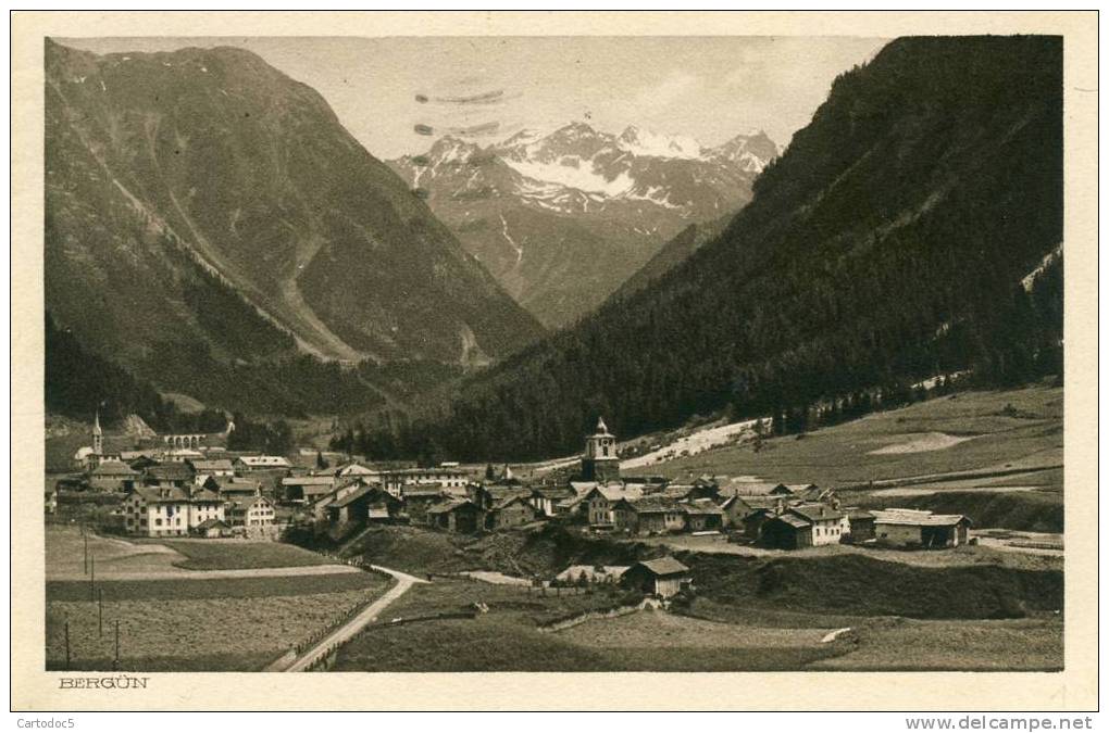 Bergün  Chemin De Fer Rhétique  Grisons  Cpa - Bergün/Bravuogn