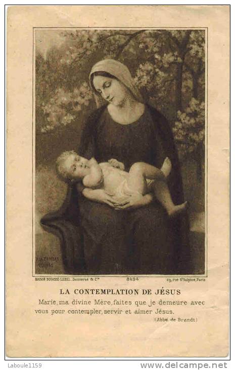 IMAGE PIEUSE Bouasse : " La Contemplation De Jésus ... " Souvenir OLORON Paul LOUSTAUNAU LACAU - Devotieprenten