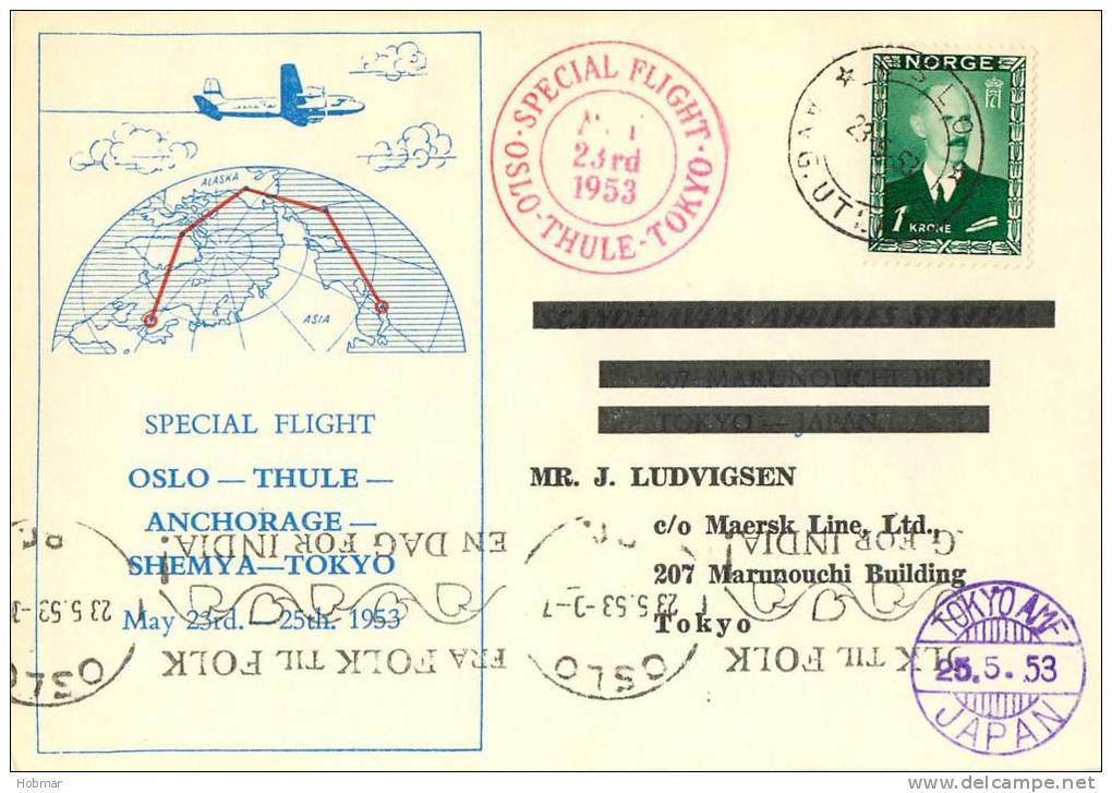 Oslo Thule Anchorage Shemya Tokyo - Briefe U. Dokumente