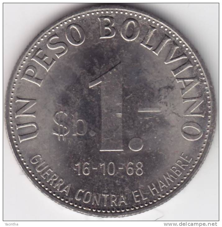 @Y@  Bolivia  1 Bolivar  1968  UNC  FAO  (C272) - Bolivie