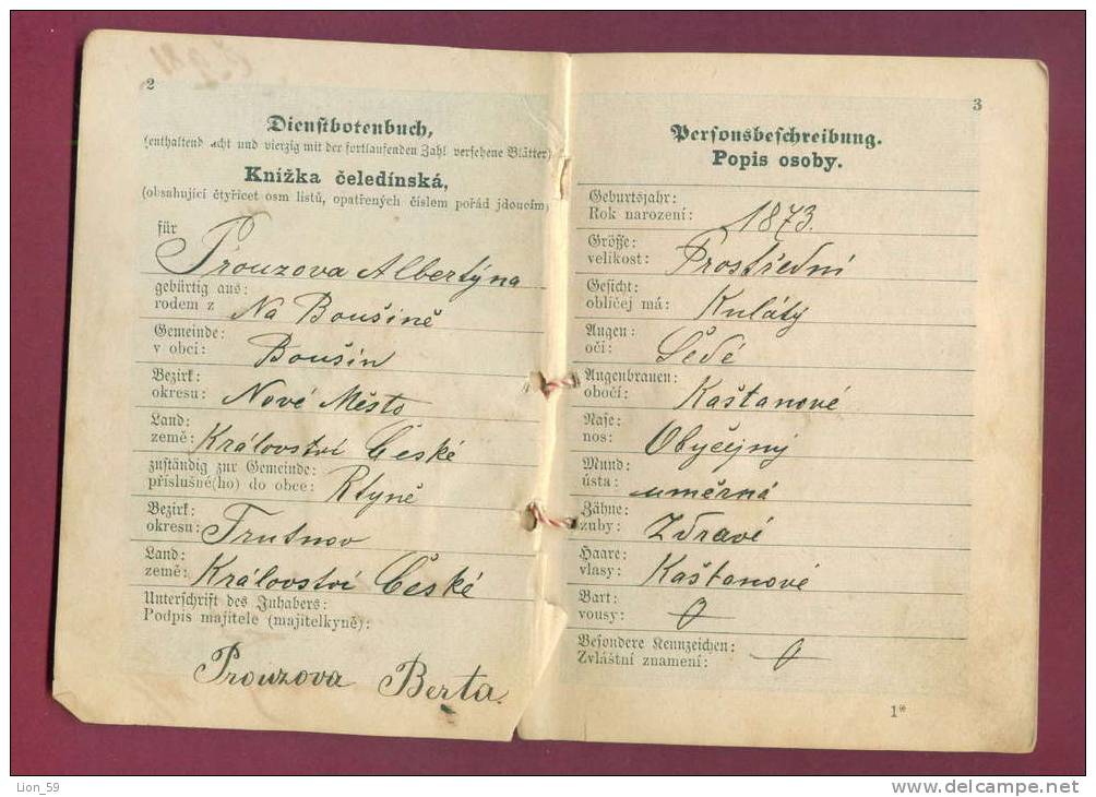 D615 /  1887 - DIENSTBOTEN - DIENSTBOTENBUCH -  BULGARIA  15 Kr. Revenue Fiscaux  Austria Osterreich Autriche - Fiscale Zegels