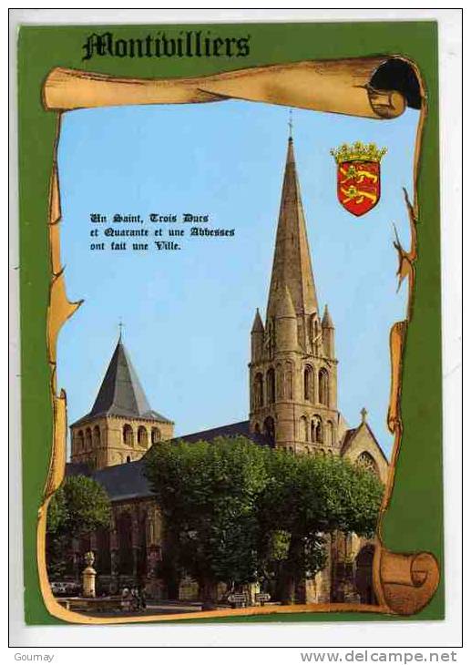 Montivilliers - Eglise Abbaye - Blason Parchemin "Un Saint 3 Ducs & 41 Abbesses En Ont Fait Une Ville" - Montivilliers