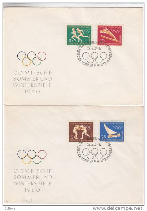 Jeux Olympiques - Boxe - Voile - Ski - Athlétisme - République Démocratique - 2 Lettres De 1960 - Lettres & Documents