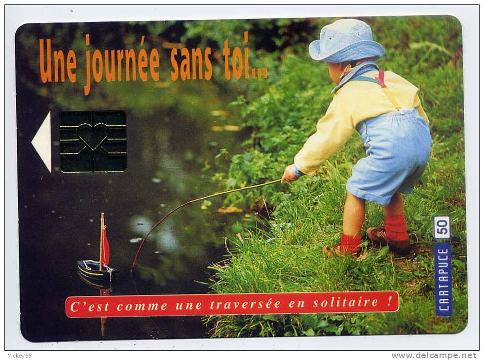 "Une Journée Sans Toi.....c'est Comme Une Traversée En Solitaire! (enfant,jouet,bateau),cpm éd Cartapuce Avec Coeur - Jeux Et Jouets