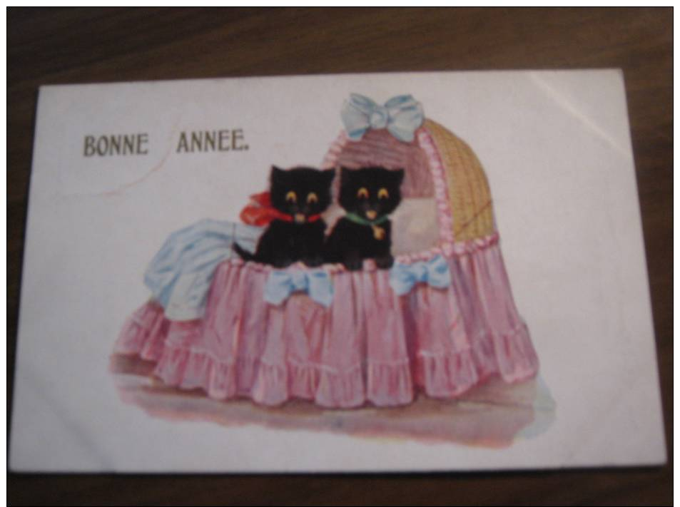 Ancienne CARTE POSTALE = CPA  / 51323     Chat  Bonne Annee - Gatti