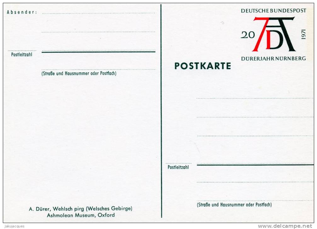 Allemagne Entiers Postaux Dürer - Postcards - Mint