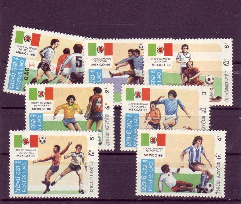 LAOS   N°617/23   * *  Cup  1986     Football  Soccer  Fussball - 1986 – Mexico