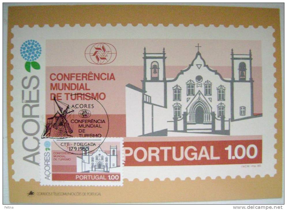 1980 AZORES ACORES PORTUGAL WORLD TOURISM CONFERENCE MAXIMUM CARD 2 - Maximum Cards & Covers