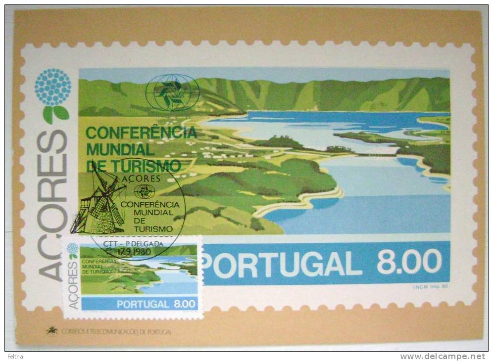 1980 AZORES ACORES PORTUGAL WORLD TOURISM CONFERENCE MAXIMUM CARD MC 5 - Maximum Cards & Covers
