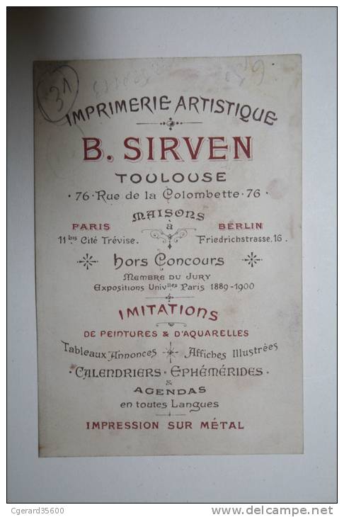 Imprimerie Artistique B.Sirven Toulouse - Paris . Berlin - Unclassified