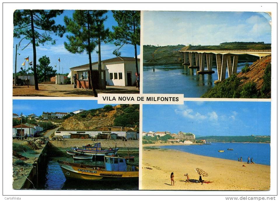 VILA NOVA DE MILFONTES - Postal Com 4 Imagens - Beja