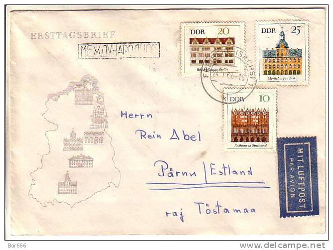 GOOD DDR Postal Cover To ESTONIA 1967 - Good Stamped: City Halls - Lettres & Documents