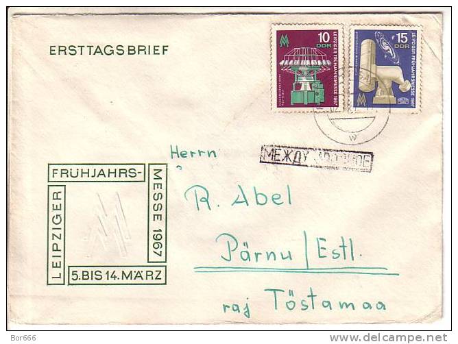 GOOD DDR Postal Cover To ESTONIA 1967 - Good Stamped: Space - Briefe U. Dokumente