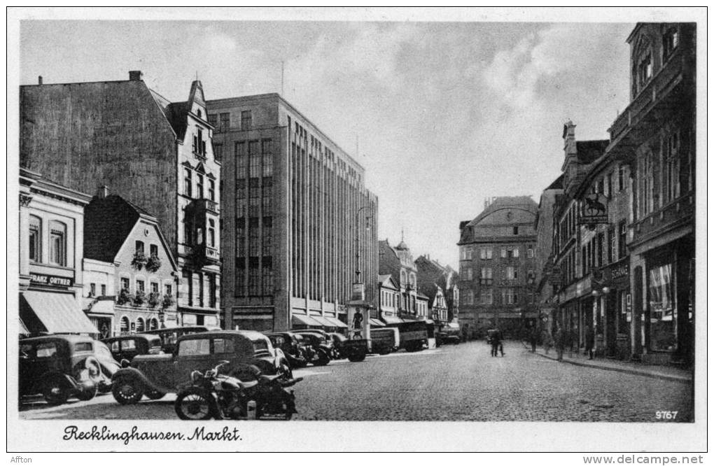 Recklinghausen Cars Markt Old Postcard - Recklinghausen