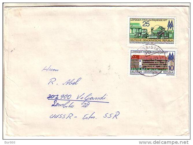 GOOD DDR Postal Cover To ESTONIA 1978 - Good Stamped: Leipziger Messe - Covers & Documents