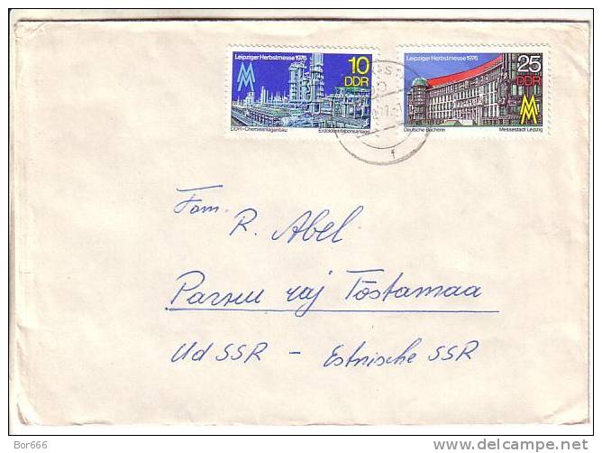 GOOD DDR Postal Cover To ESTONIA 1977 - Good Stamped: Leipziger Messe - Cartas & Documentos
