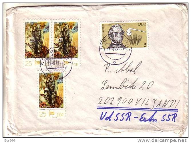 GOOD DDR Postal Cover To ESTONIA 1978 - Good Stamped: Art ; Liebig - Briefe U. Dokumente