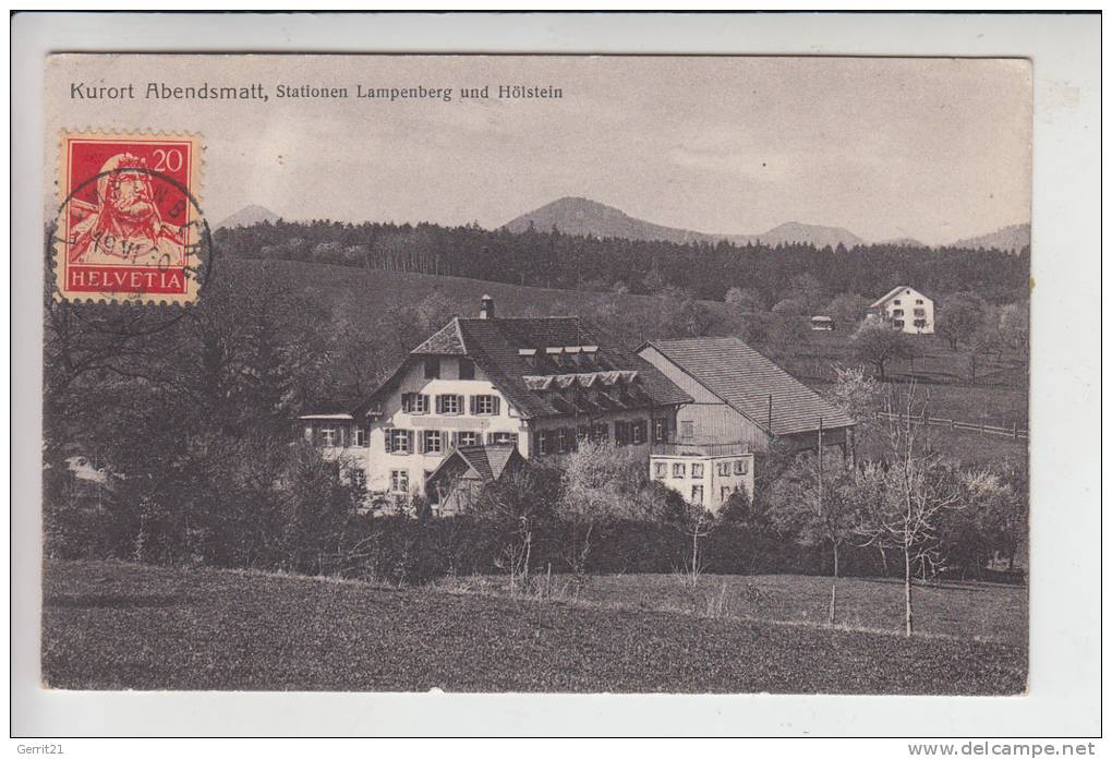 CH 4432 LAMPENSBERG BL, Kurort Abendsmatt 1910, Verlag: Metz-Basel - Waldenburg