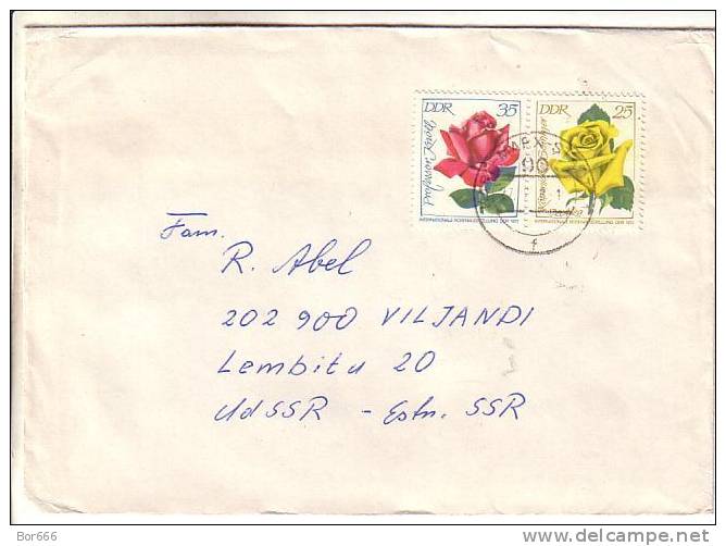 GOOD DDR Postal Cover To ESTONIA 1978 - Good Stamped: Roses - Lettres & Documents