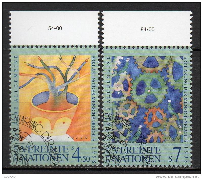 Nations Unies (Vienne) - 1998 - Yvert N° 286 & 287  - Déclaration Universelle Des Droits De L'Homme - Gebruikt