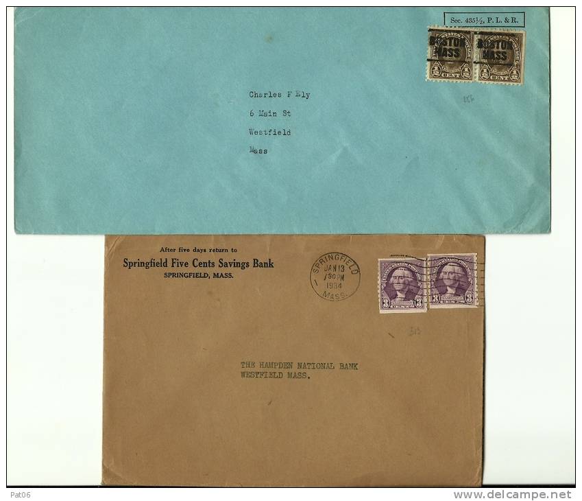 ETATS-UNIS &ndash; Oblit. Diverses (N° Yvert)* Lot De 10 Enveloppes &ndash; Affrts. Divers * HOLYOKE  DEC.21-1936/229 &n - Postal History