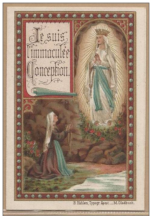 Holycard - édit B. Kühlen, M. Gladbach - N.D. De Lourdes - Religion & Esotérisme