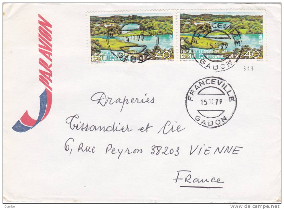 MARCOPHILIE, LETTRE GABON 1979, FRANCEVILLE Pour La FRANCE, 397 MULTIPLE Seul Sur Lettre, LAMBARENE/3111 - Gabon (1960-...)