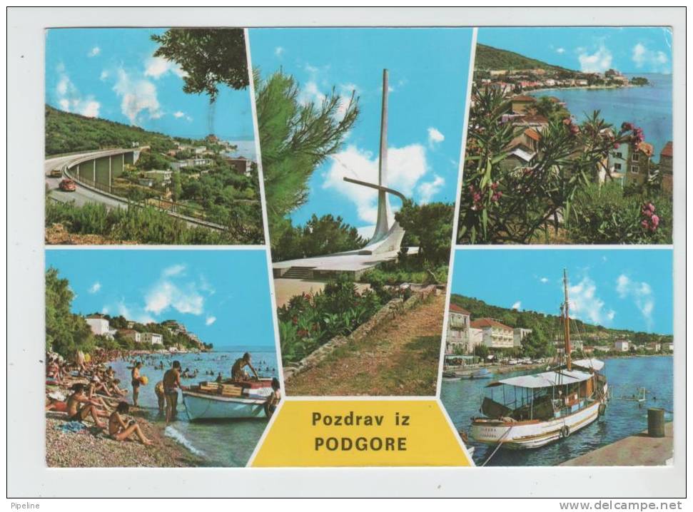 Yugoslavia Post Card Podgora 7-9-1987 Sent To Denmark - Yugoslavia