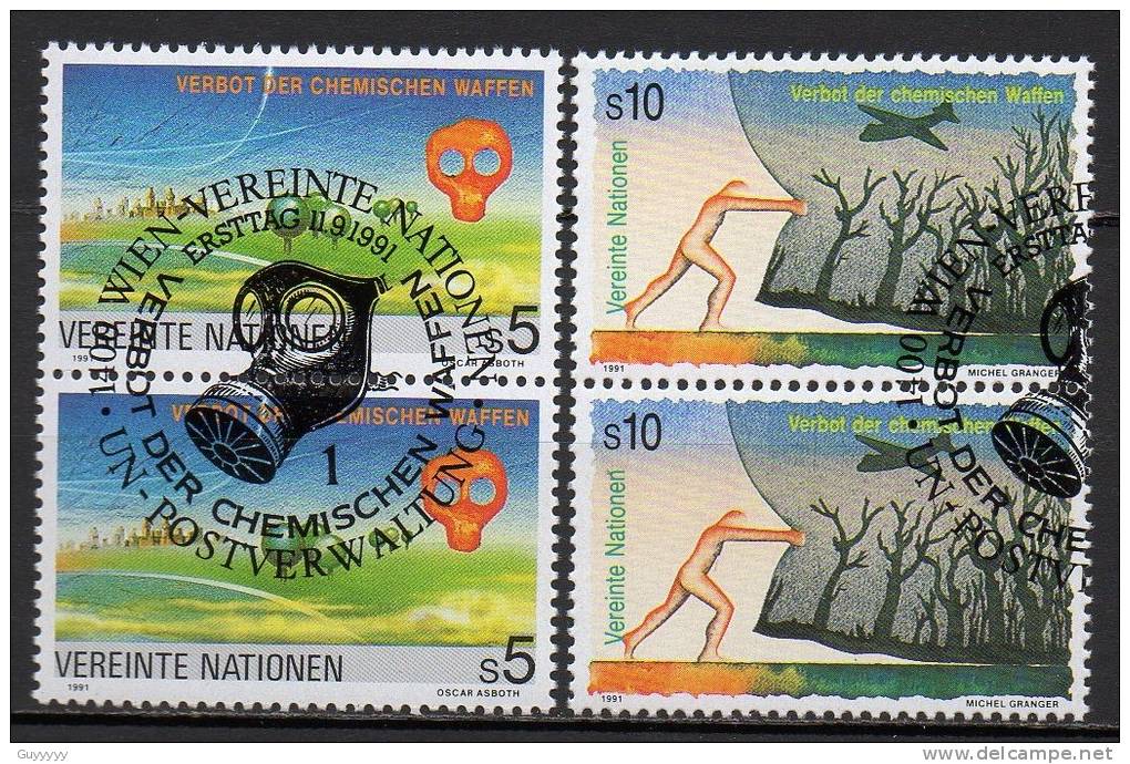 Nations Unies (Vienne) - 1991 - Yvert N° 127 & 128 - Used Stamps