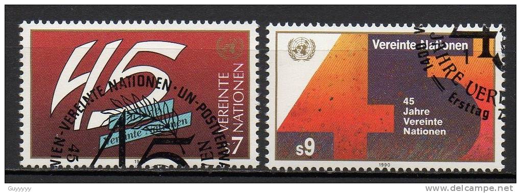 Nations Unies (Vienne) - 1990 - Yvert N° 110 & 111 - Gebraucht