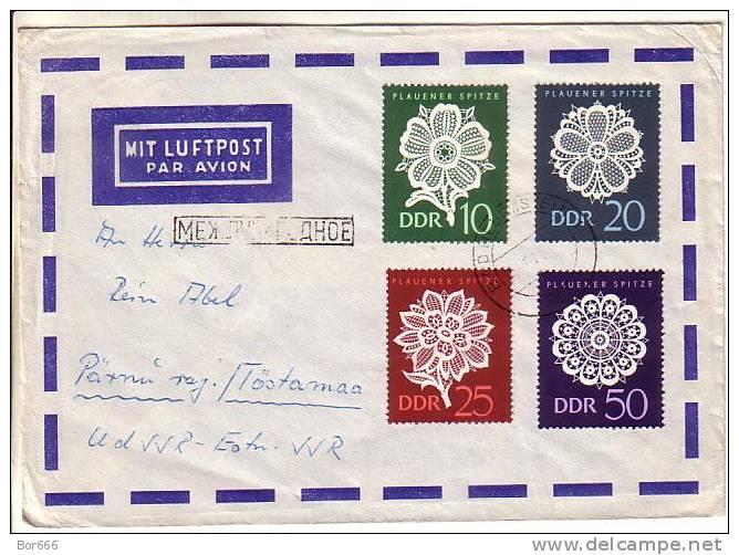 GOOD DDR Postal Cover To ESTONIA 1966 - Good Stamped: Lace - Briefe U. Dokumente