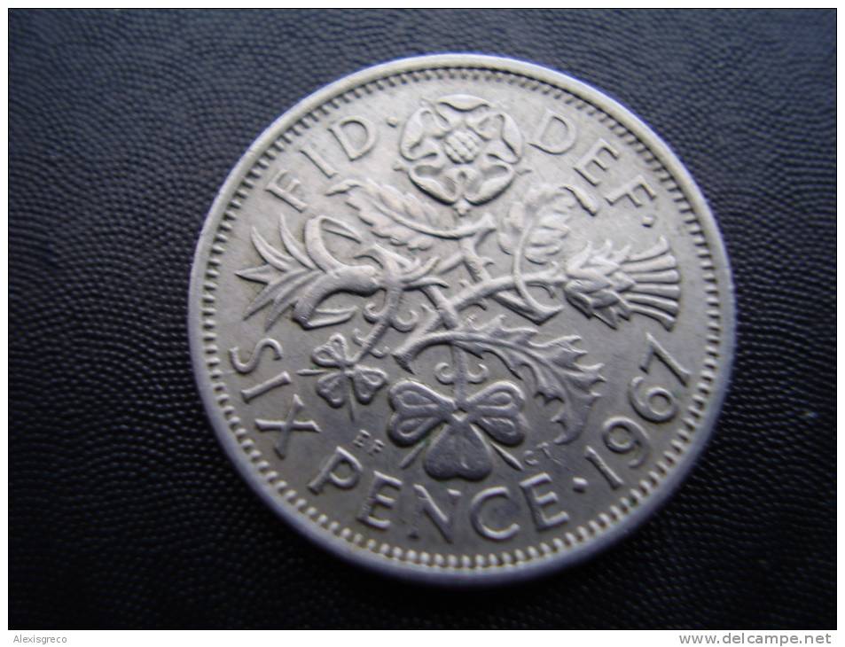 Great Britain 1967 QUEEN ELIZABETH II SIX PENCE USED COIN As Seen. - Other & Unclassified