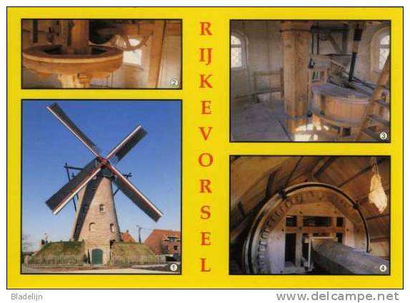 RIJKEVORSEL (Antw.) - Molen/moulin - De Stenen Bergmolen (combinatiekaart Interieur En Exterieur) - Rijkevorsel