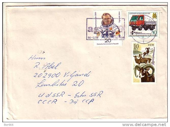 GOOD DDR Postal Cover To ESTONIA 1979 - Good Stamped: Animals ; Car ; Space - Cartas & Documentos