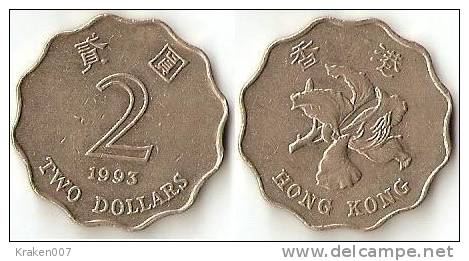 Hongkong  2 Dollars  1993 - Hong Kong