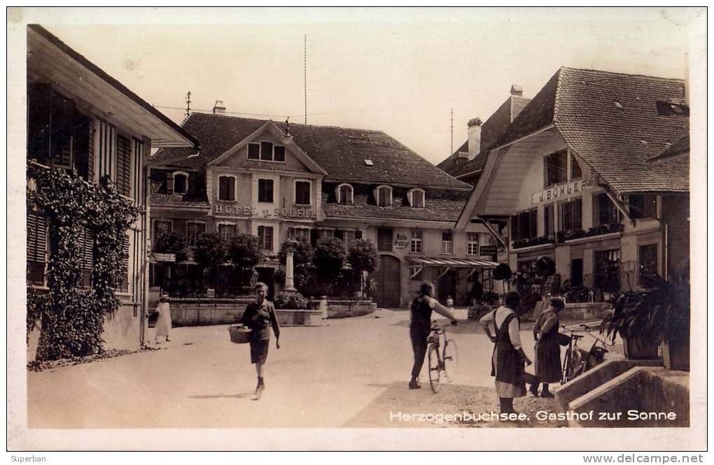 HERZOGENBUCHSEE : GASTHOF ZUR SONNE / HOTEL DU SOLEIL Et MAGASIN J. BÜHLER - ANNÉE ~ 1930 (n-101) - Herzogenbuchsee