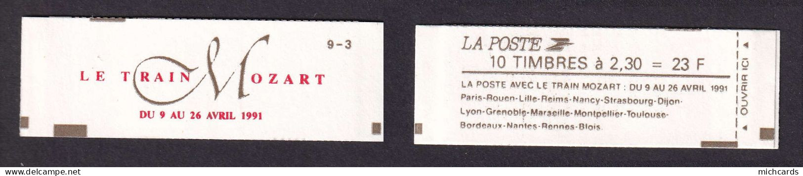 FRANCE 1991 - 1 Carnet Scelle De 10 Timbres A 2 F 30 - La Poste Avec Le Train Mozart - Conf 9 - 3 (Ref Yvert 2614-C11) - Autres & Non Classés