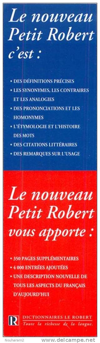 Marque Pages . Ref. 063. Le Nouveau Petit Robert - Marque-Pages