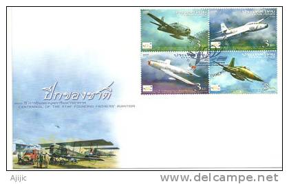 THAILANDE.  Royal Thai Air Force. Avions Grumman F8F, F-84 Thunderjet, F-86 Sabrejet,Northrop F-5A. FDC 2012 - Avions