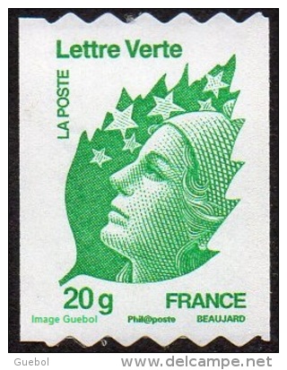 France Roulette Autoadhésif ** N°  608 - Marianne De Beaujard 20 Grammes Verte ( Vitesse Lente) - Rollen