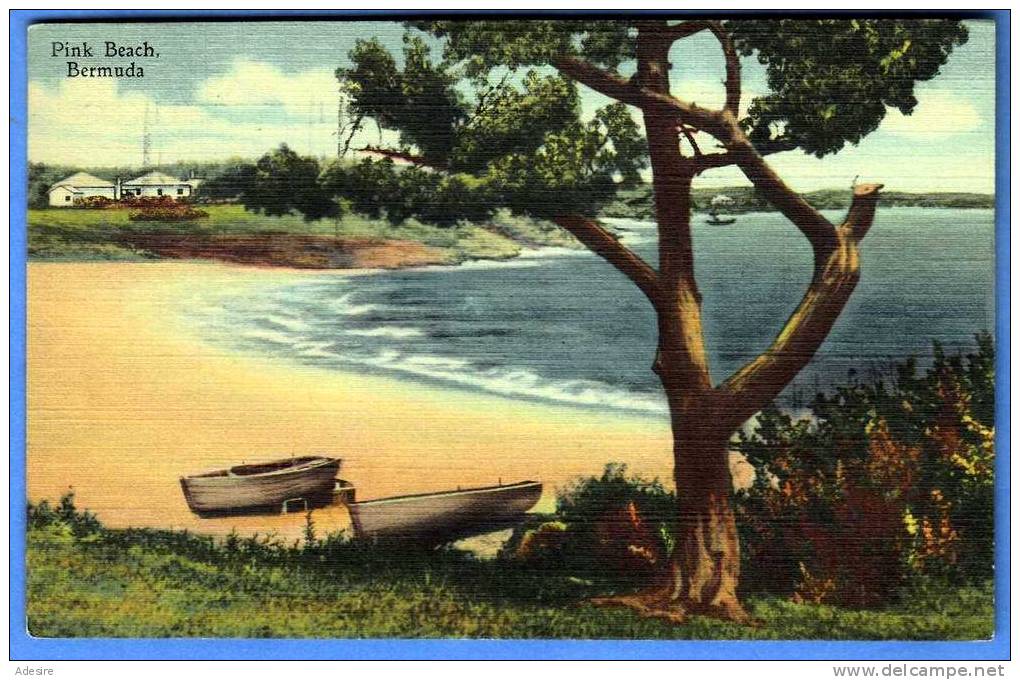 Pink Beach BERMUDA, Gelaufen 1948, Seltene Sondermarken Frankierung, Sehr Schöne Seltene Karte - Bermuda