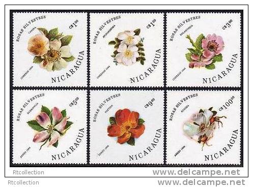 Nicaragua 1986 - Flowers Flower Plants Plant Rose Roses Rugosa Rosas Silvestres AEREO MNH Michel 2631-2636 Nic 1494-1499 - Other & Unclassified