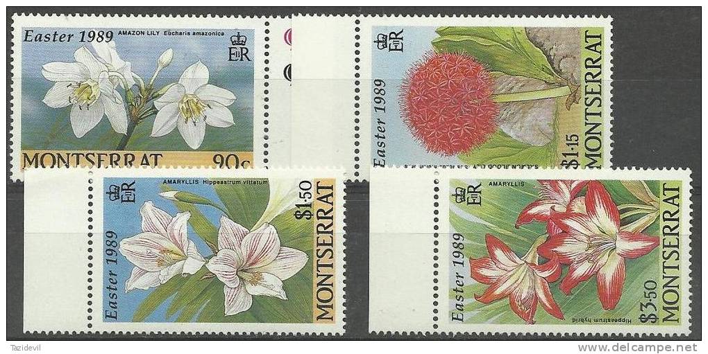 MONTSERRAT - 1989 Easter Flowers. Scott 712-5.  MNH ** - Montserrat