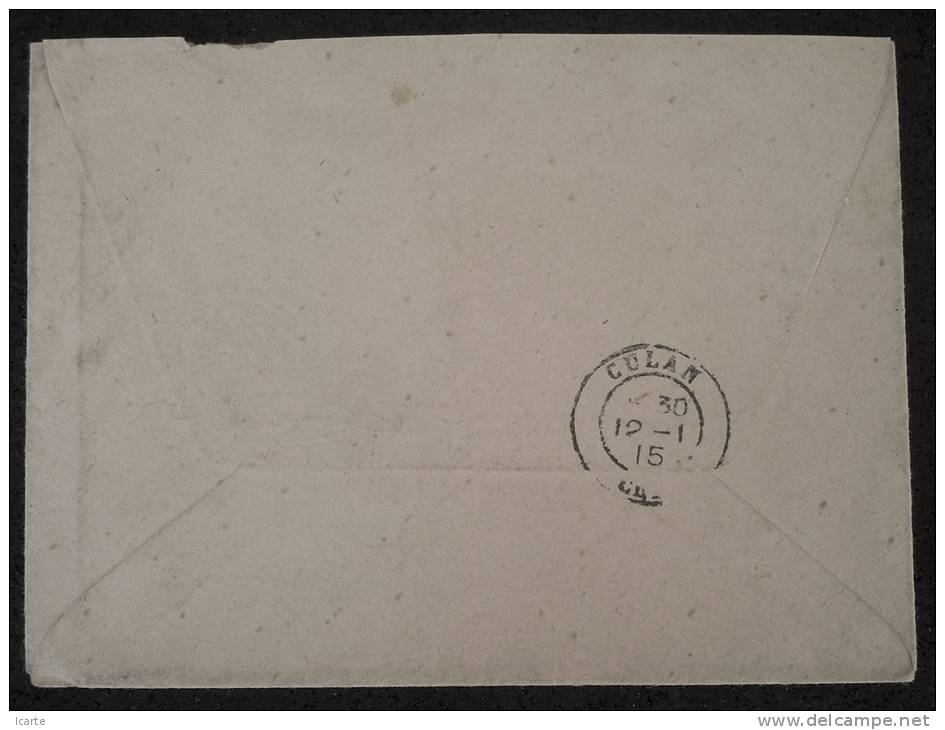 CULAN Utilisation Tardive 1915 Cachet Ancien En Arrivée Franchise Militaire Correspondance Militaire - Cachets Manuels