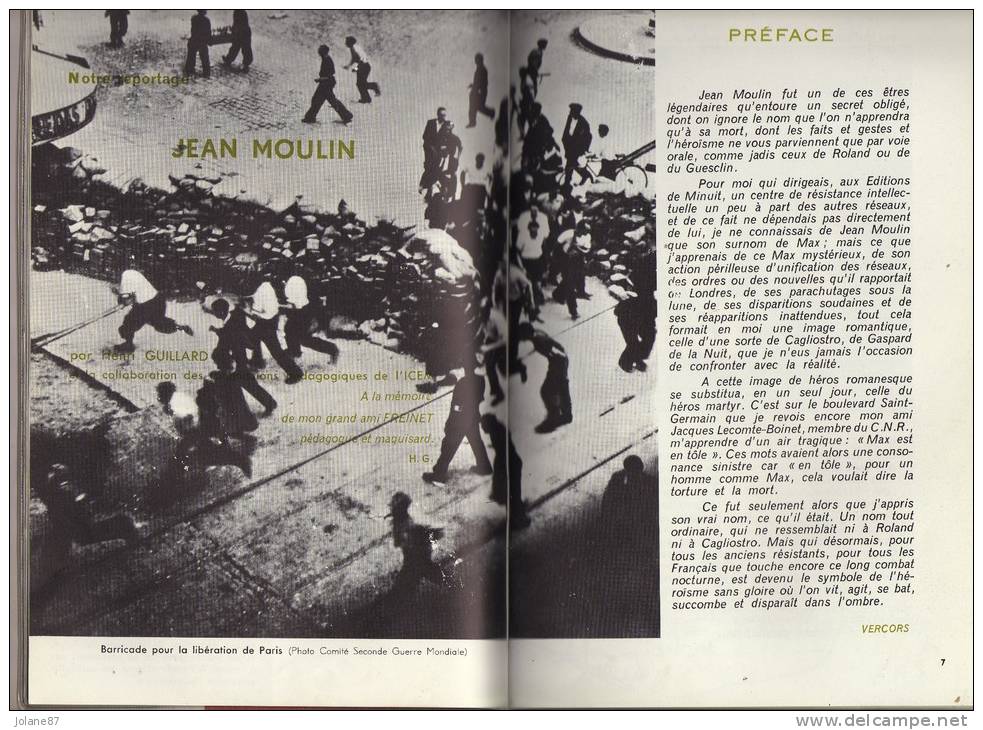 BIBLIOTHEQUE DE TRAVAIL 40 44    IMAGES DE LA RESISTANCE    JEAN MOULIN  MAQUIS MAQUISARDS   VERCORS  DEPORTATION DROME - Geschiedenis